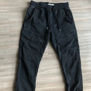 ZARA MENS BLACK FITTED JOGGER W/ ANKLE CUFF